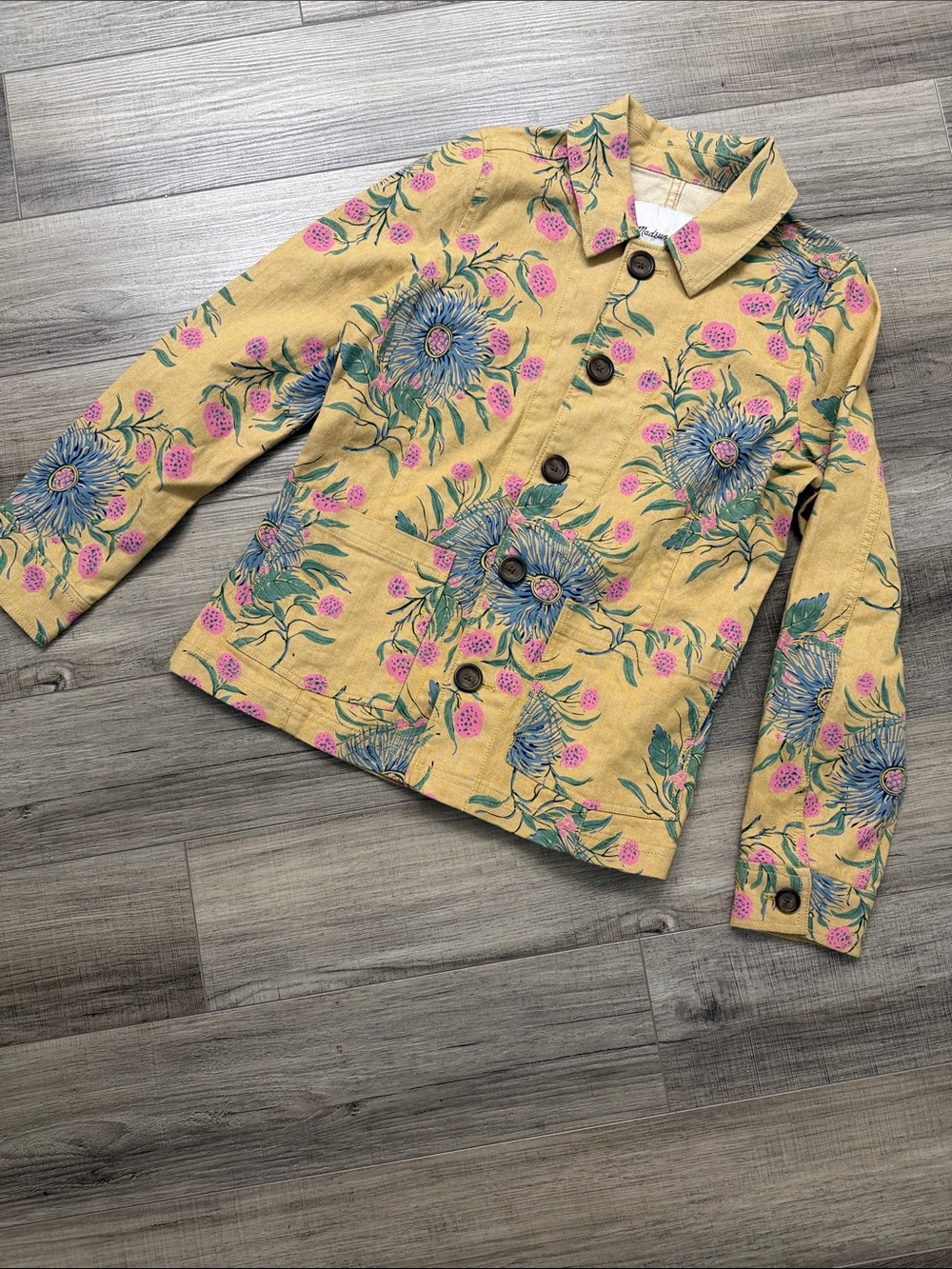 Floral Print Yellow Jacket